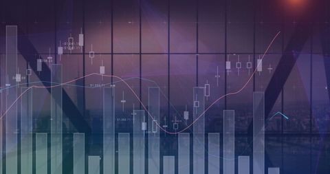 Financial Data and Technology Illustration with Cityscape Background - Download Free Stock Images Pikwizard.com