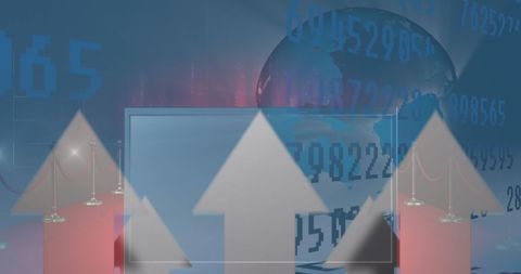 Rising arrows reflecting global financial growth trends