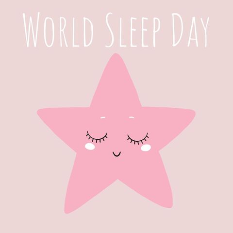 Adorable Pink Star Celebrating World Sleep Day - Download Free Stock Templates Pikwizard.com