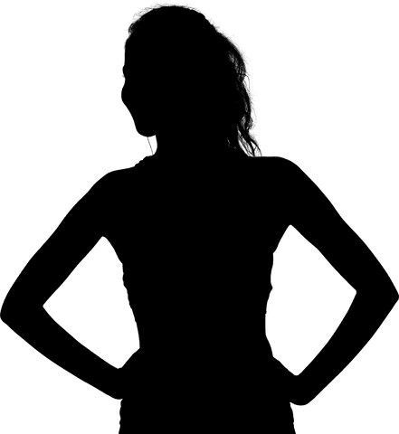 Confident female athlete standing in team jersey on transparent background