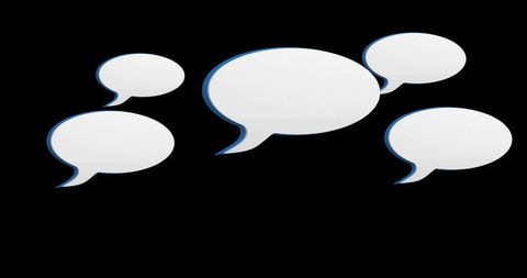 White Chat Bubbles on Black Background
