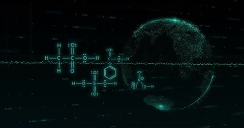 Futuristic Chemical Structures on Digital Globe - Download Free Stock Images Pikwizard.com