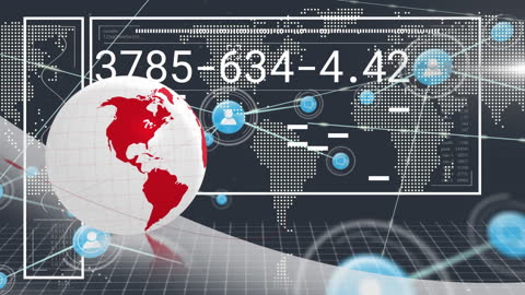 Digital Global Connections and Data Processing Background