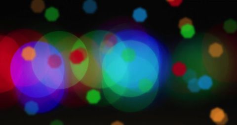 Colorful Abstract Bokeh Lights on Black Background