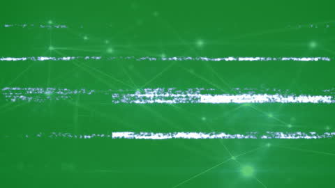 Digital Network Animation with Glitch Effect on Green Screen