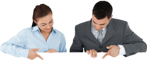 Business Colleagues Pointing on Transparent Digital Background - Download Free Stock Videos Pikwizard.com