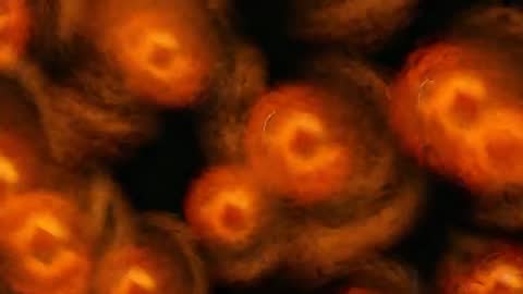 Glowing Orange Swirls in Dark Cosmic Void