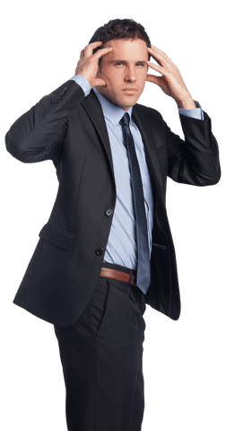 transparent stressed businessman holding head in despair - Download Free Stock Videos Pikwizard.com
