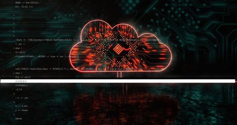 Digital Cloud Icon with Data Processing on Circuit Background - Download Free Stock Images Pikwizard.com