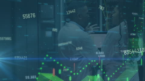 Data Analysis Concept with Professionals in Server Room