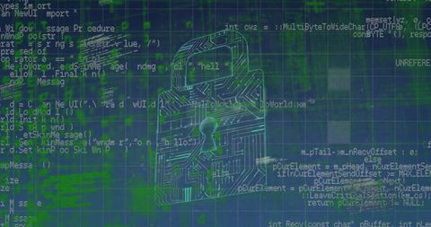 Digital Cybersecurity Interface with Data Processing Elements - Download Free Stock Images Pikwizard.com