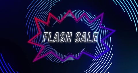 Flash Sale Graphic with Neon Light Design