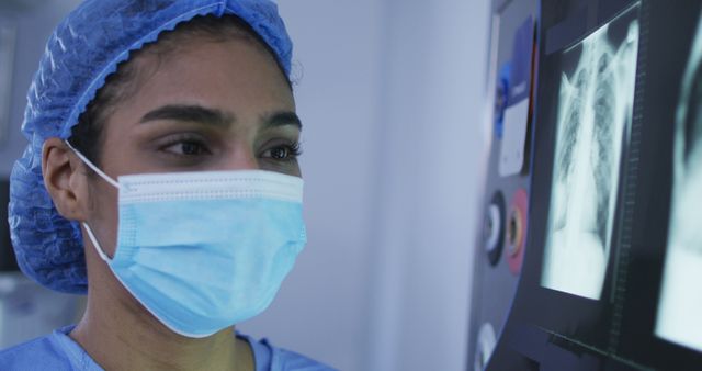 Female Radiologist Examining Chest X-Rays in Hospital - Download Free Stock Images Pikwizard.com