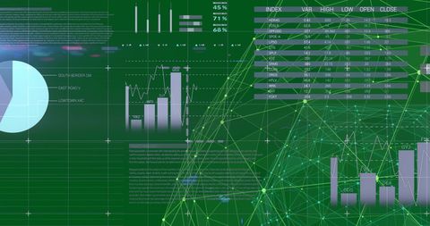 Futuristic Financial Infographics with Virtual Globe and Graphs - Download Free Stock Images Pikwizard.com