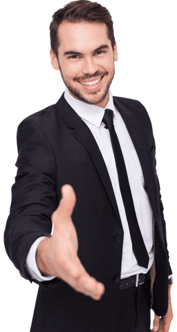 Transparent Businessman Offering Handshake Smiling Confidently - Download Free Stock Videos Pikwizard.com