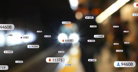 Social Media Notification Icons in Train Station Environment