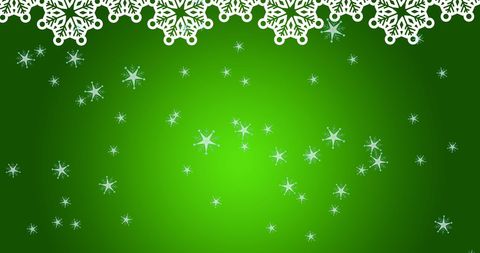 Festive Snowflake Pattern on Green Winter Background