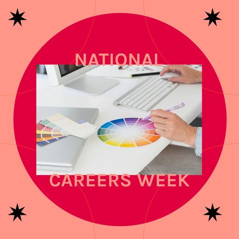 Creative Desktop Workspace for National Careers Week Theme - Download Free Stock Templates Pikwizard.com