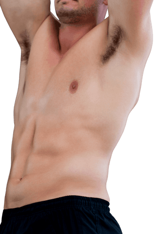 Transparent Shirtless Caucasian Man Exercising for Strength and Fitness