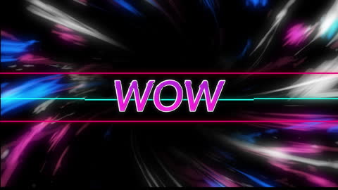Vibrant Neon Wow Text on Abstract Background