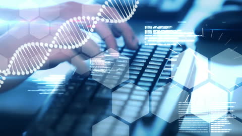 Hands Typing with DNA and Clock Interface Overlay