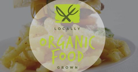 Locally grown organic food concept on casual meal