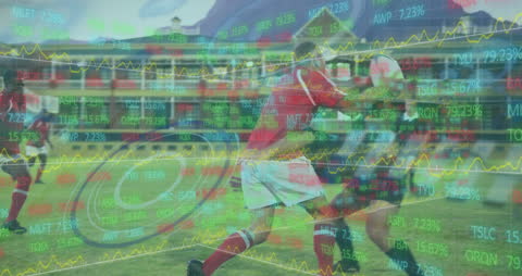 Digital Interface Merging Sports and Data Analytics Concept