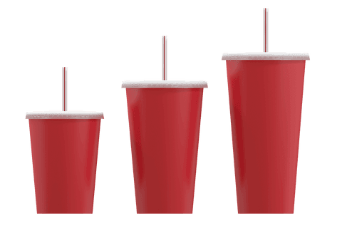 red transparent cups with straws in various sizes - Download Free Stock Videos Pikwizard.com