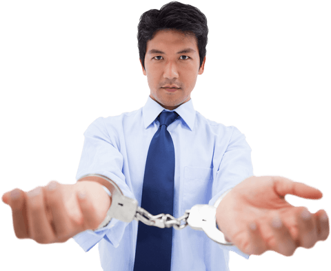 business concept: professional man handcuffed transparent background - Download Free Stock Videos Pikwizard.com