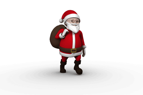 Jolly Santa Claus Digital Illustration on Transparent Background