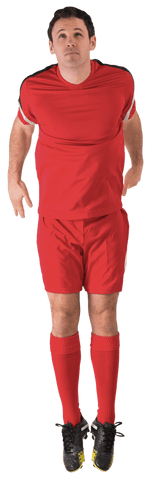 Transparent Background Soccer Player in Red Uniform Jumping - Download Free Stock Videos Pikwizard.com