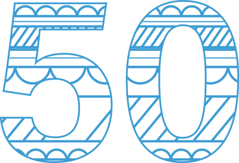 Blue Patterned Number 50 with Transparent Background for Celebrations - Download Free Stock Videos Pikwizard.com