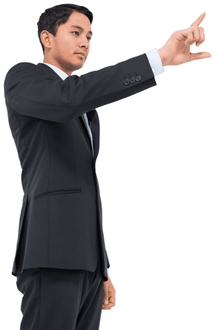 asian businessman pointing with index finger on transparent background - Download Free Stock Videos Pikwizard.com