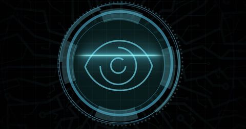 Digital Security Eye Icon with Abstract Background - Download Free Stock Images Pikwizard.com