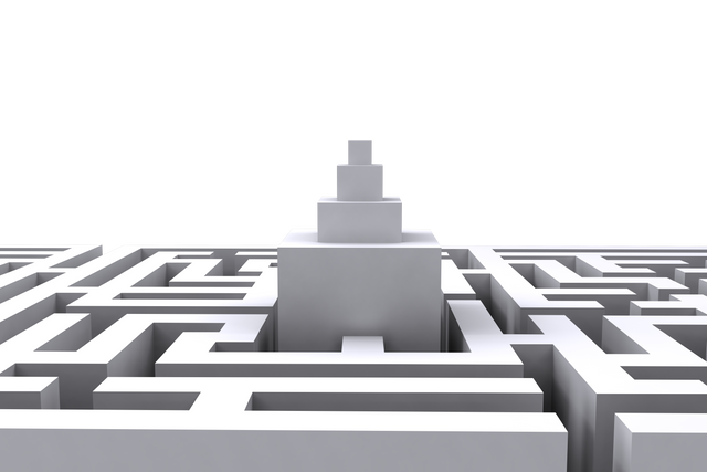 3D Grey Maze with Transparent Background and Central Podium - Download Free Stock Videos Pikwizard.com