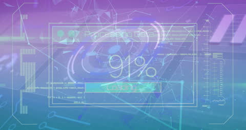 Futuristic Data Processing Technology Interface Animation