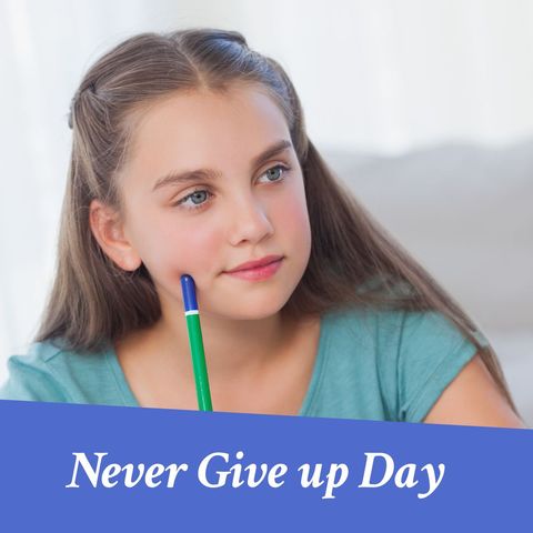 inspirational teenage girl on never give up day - Download Free Stock Templates Pikwizard.com