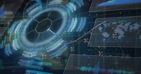 Futuristic Digital Interface Displaying Data Insights