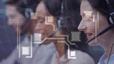 Digital Call Center with Data Interface Overlays