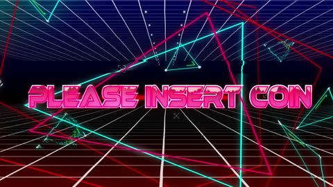 Retro 'Insert Coin' Neon Video Game Theme