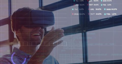 Businessman Using VR Headset for Financial Data Analysis - Download Free Stock Images Pikwizard.com