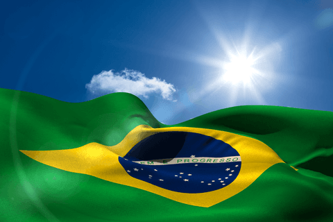 Transparent Concept of Brazil Flag Flying Against Sunlit Sky - Download Free Stock Videos Pikwizard.com