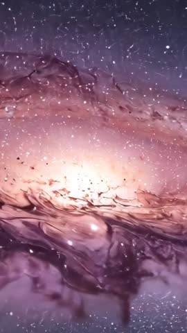 Vertical Spiral Galaxy Video Swirling Nebula Clouds, Cosmic Dust and Starfield Loop