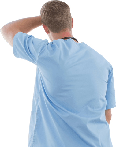 Transparent Background Tired Male Doctor Looking Away