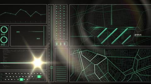 Futuristic Digital Interface Display with Network Connections