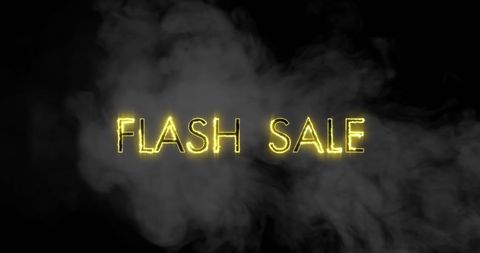 Flash Sale Graphic with Smoke on Black Background - Download Free Stock Images Pikwizard.com