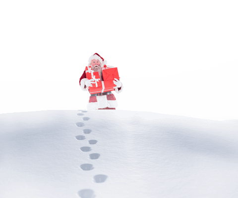 santa claus holding presents on snow on transparent background - Download Free Stock Videos Pikwizard.com