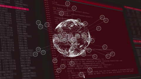 Global Data Network Visualization with Digital Globe Concept