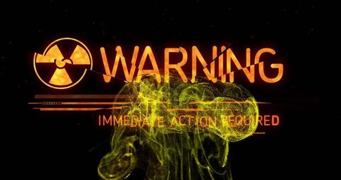 Radiation warning alert hazard safety precautionary display