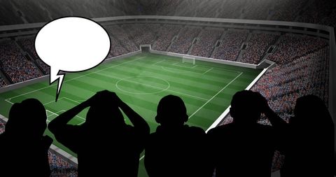 Excited Soccer Fans Viewing from Stadium Stands